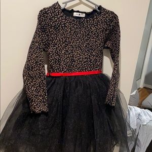 Black leopard dress with tutu like bottom